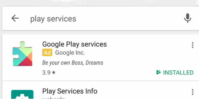 Google Play Services anuncios