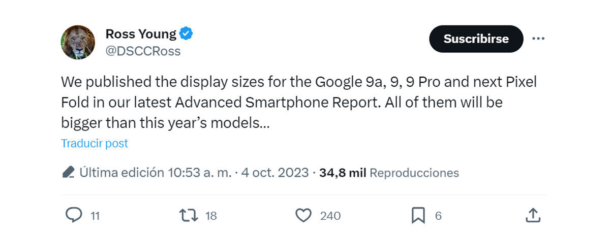 Google planea traer pantallas más grandes en su Pixel 9, dicen los rumores