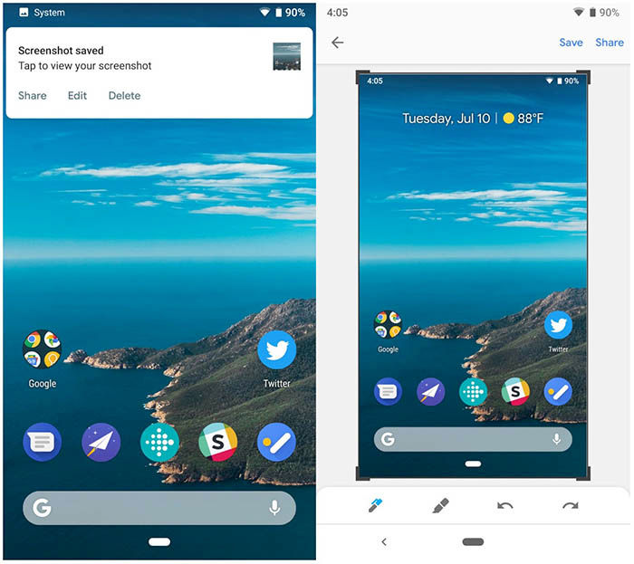 Hacer capturas de pantalla en Android Pie 9.0