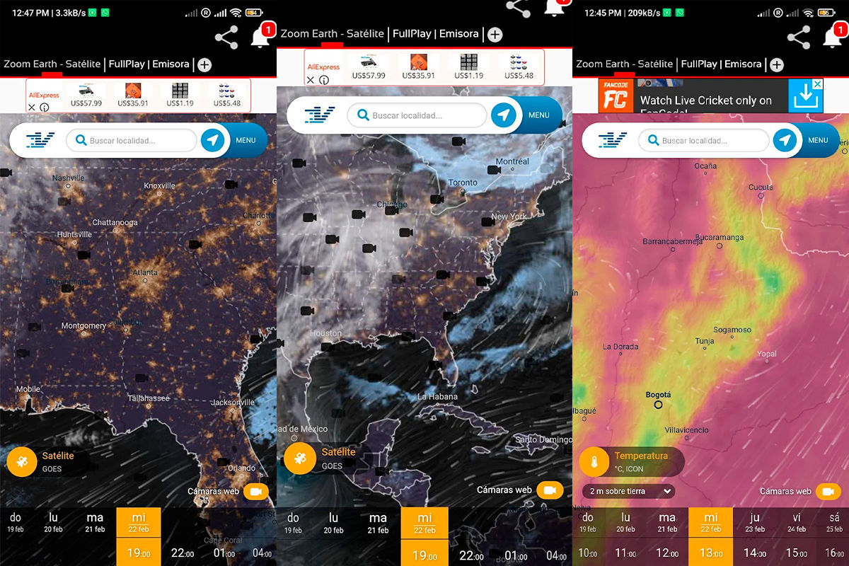 Hurricane + Clima + Zoom Earth