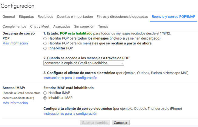 Qué es IMAP y POP en Gmail: todos los ajustes