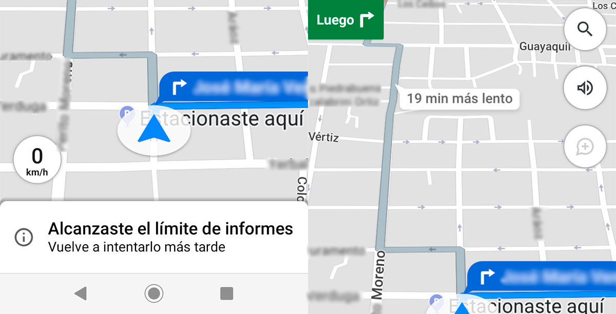 Informes de transito Google Maps