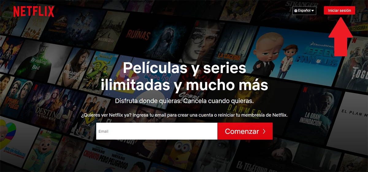 Iniciar sesion en Netflix desde el PC