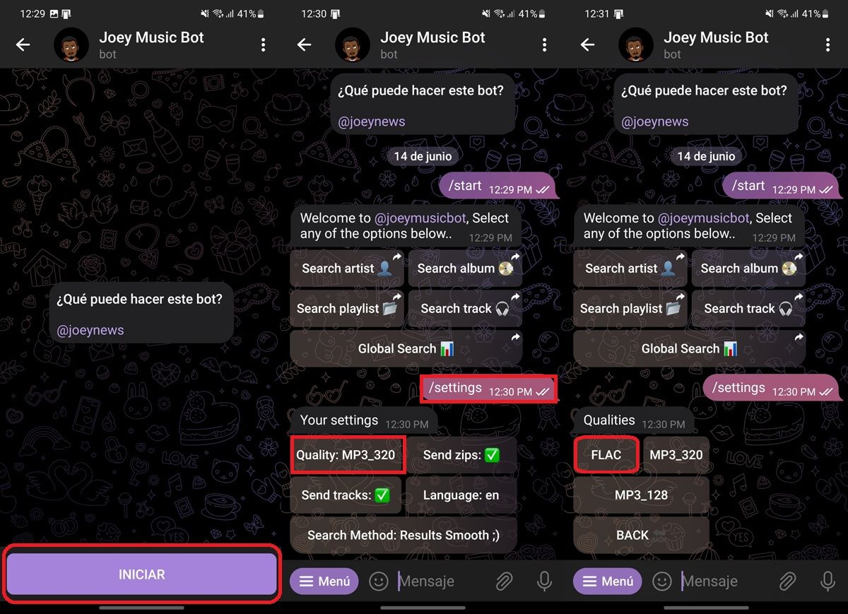 Joey Music Bot para descargar musica flac