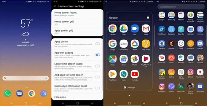 Launcher para Galaxy basado en Android Pie