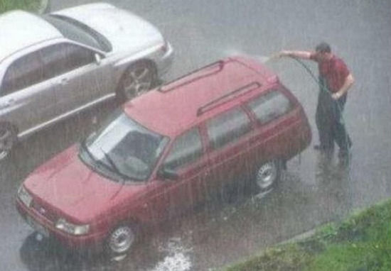 Lavar coche lluvia Instagram