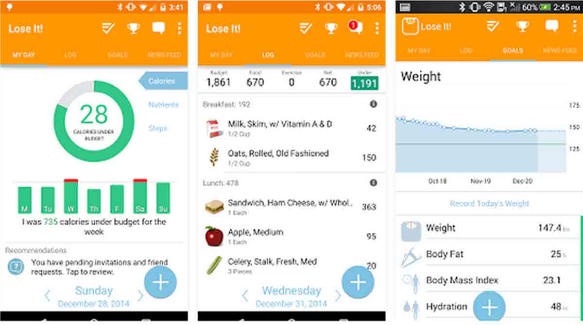 Lose It app Android contar calorías