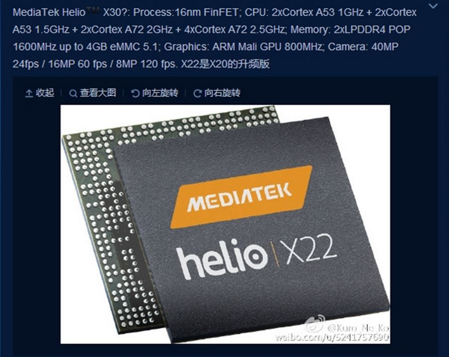 MediaTek Helio X30 filtrado