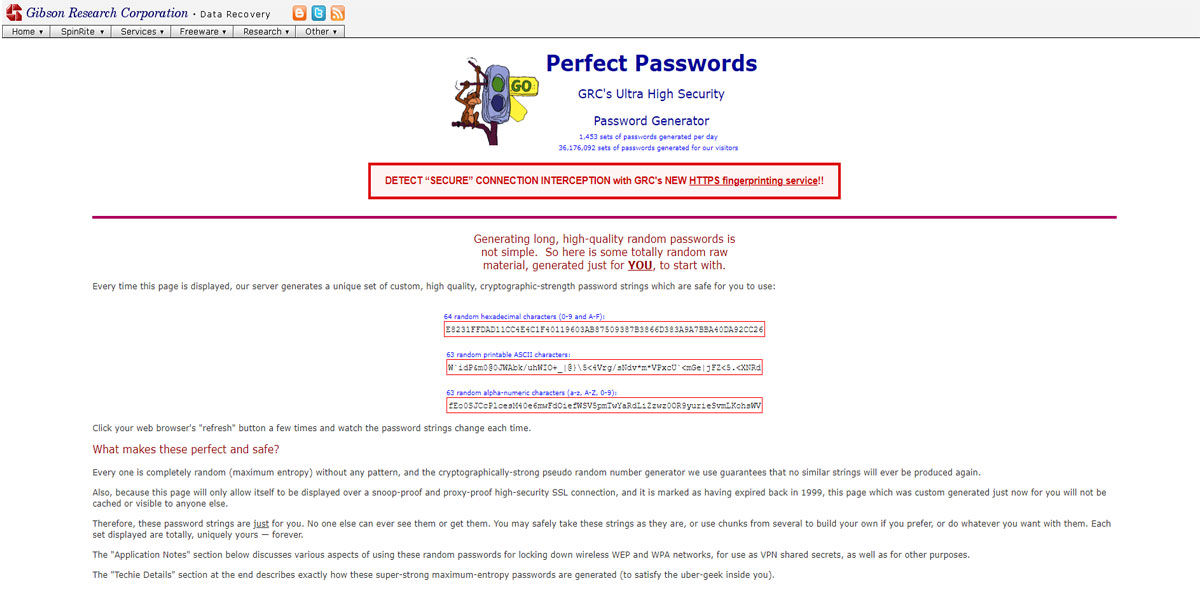 GRC Perfect Passwords