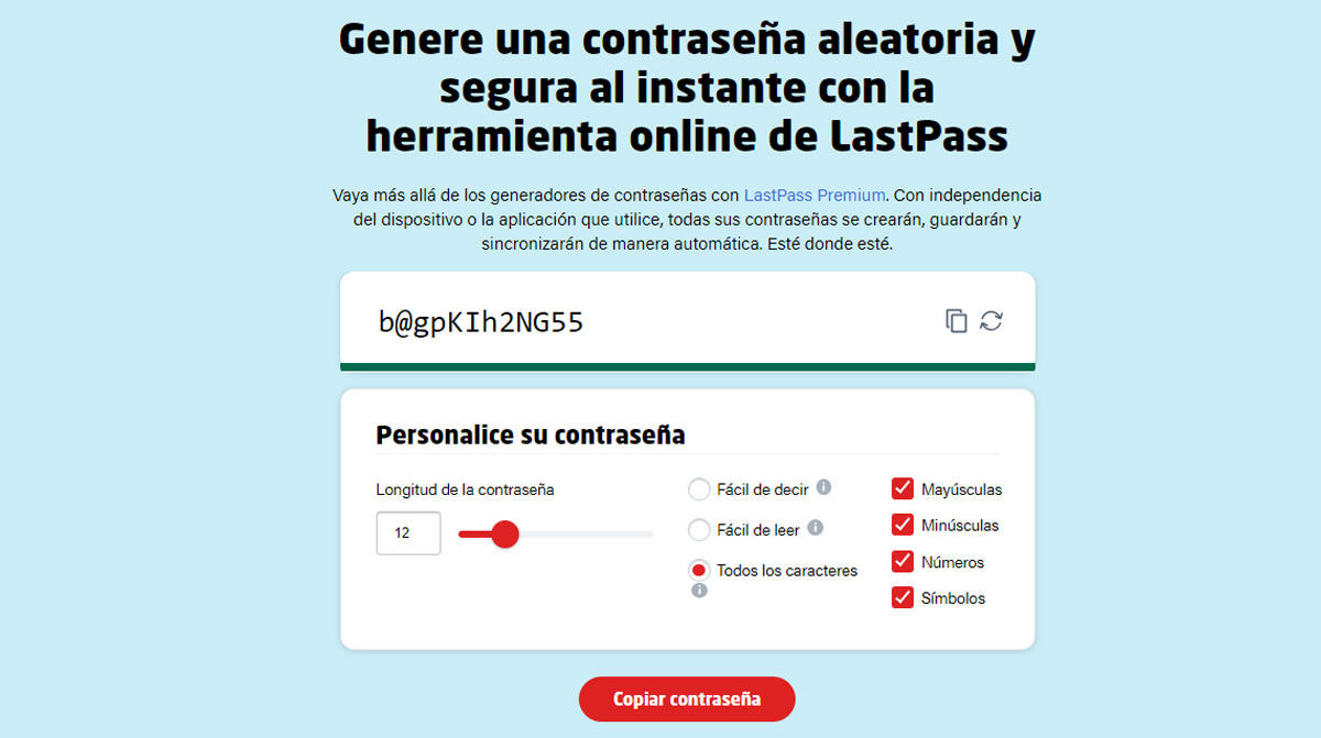 LastPass Password Generator Tool