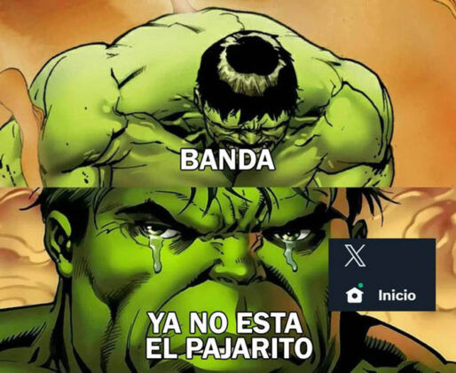 Meme de Hulk sobre Twitter X