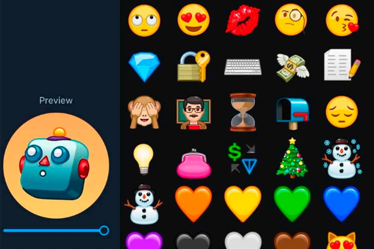 Menú crear avatares Telegram Premium