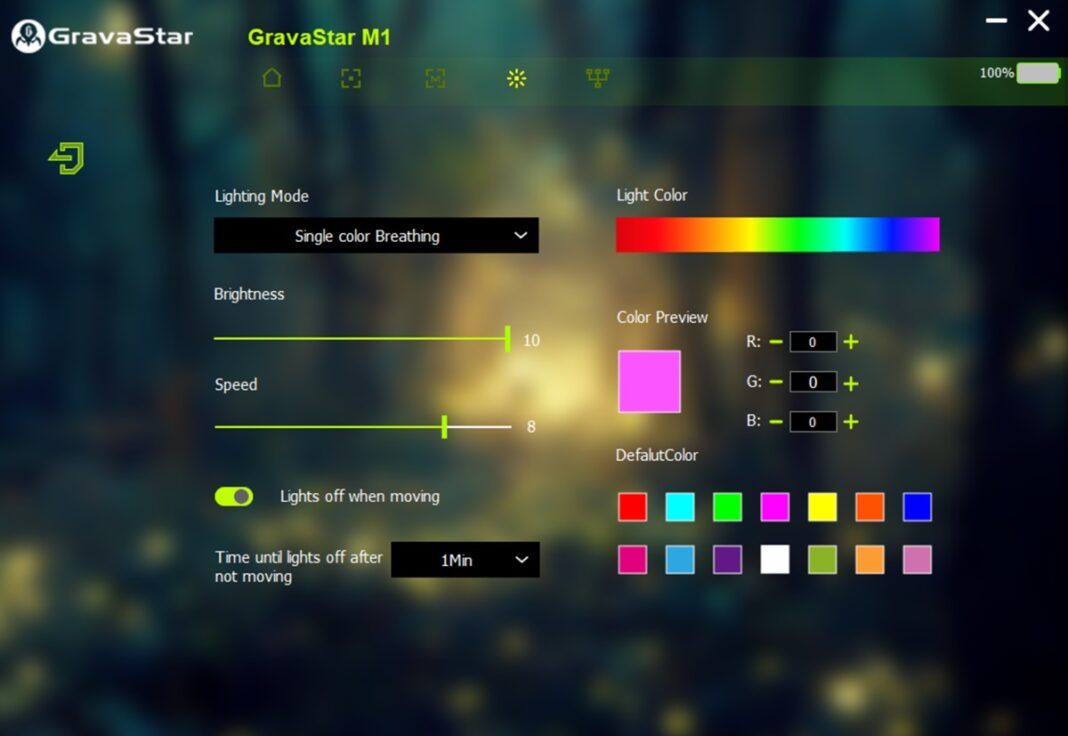 Mercury M1 Pro personalizacion de color de iluminacion