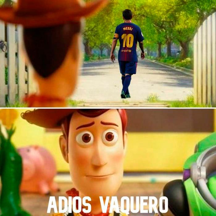 Messi meme salida del Barcelona
