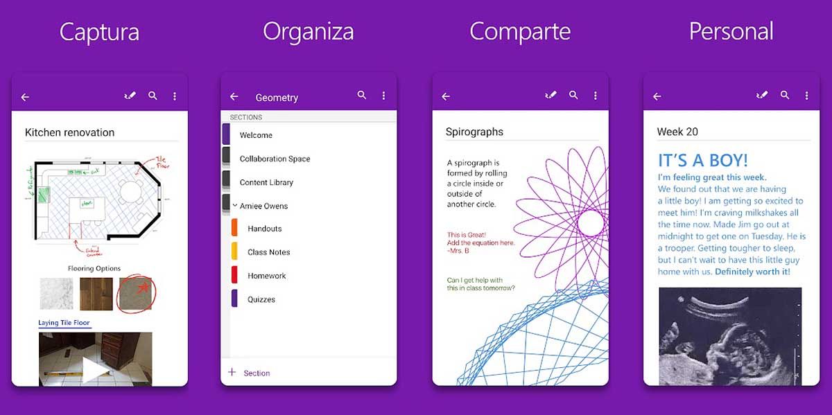Microsoft OneNote app de agenda y organizacion