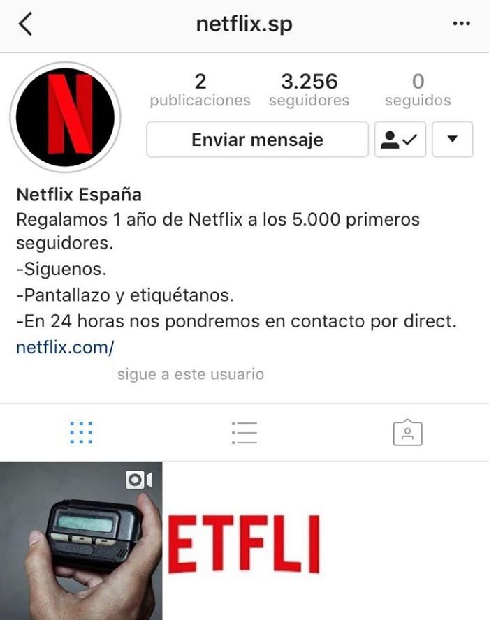 Netflix regala cuentas Instagram