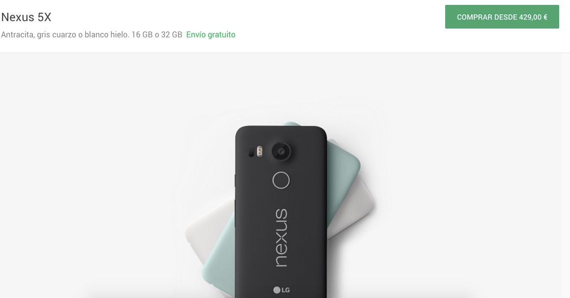 Nexus 5X por 429 euros en la Google Store