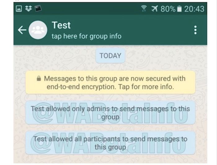 Nuevos grupos restringidos de WhatsApp