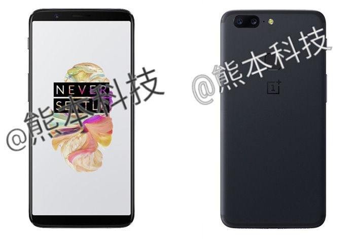 OnePlus 5T renders frontal trasera