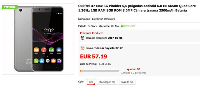 Oukitel U7 Max de oferta