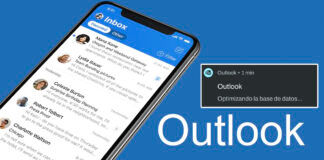 Outlook dice Optimizando la base de datos cómo quitar la notificación