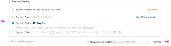 Pagar con PayPal en AliExpress