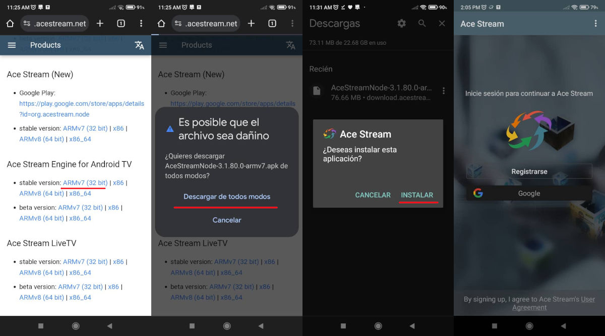 Pasos para descargar e instalar Ace Stream para Android