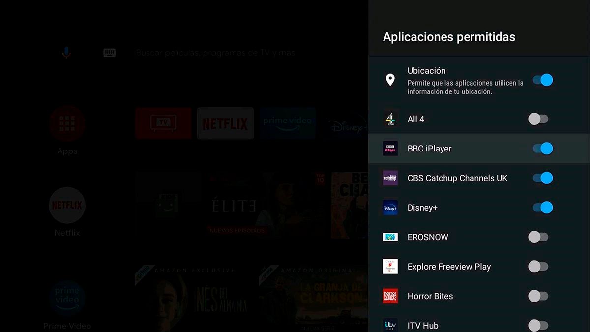 Permitir aplicaciones Android TV