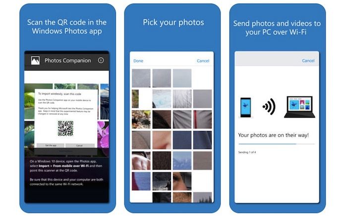 Photos Companion: copiar fotos y vídeos de Android e iOS por Wifi a Windows
