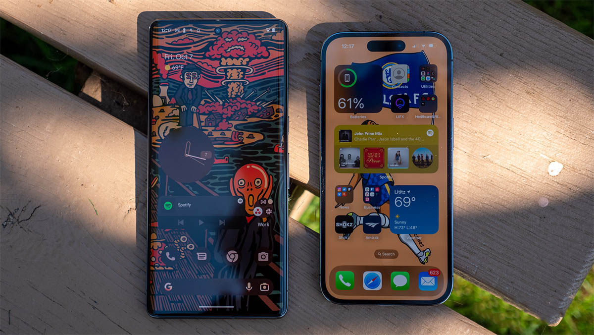 Pixel 7 Pro vs iPhone 14 Pro comparativa pantallas