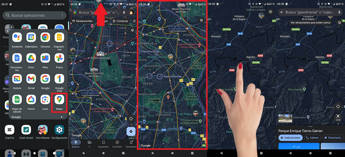Poner Google Maps en pantalla completa en Android