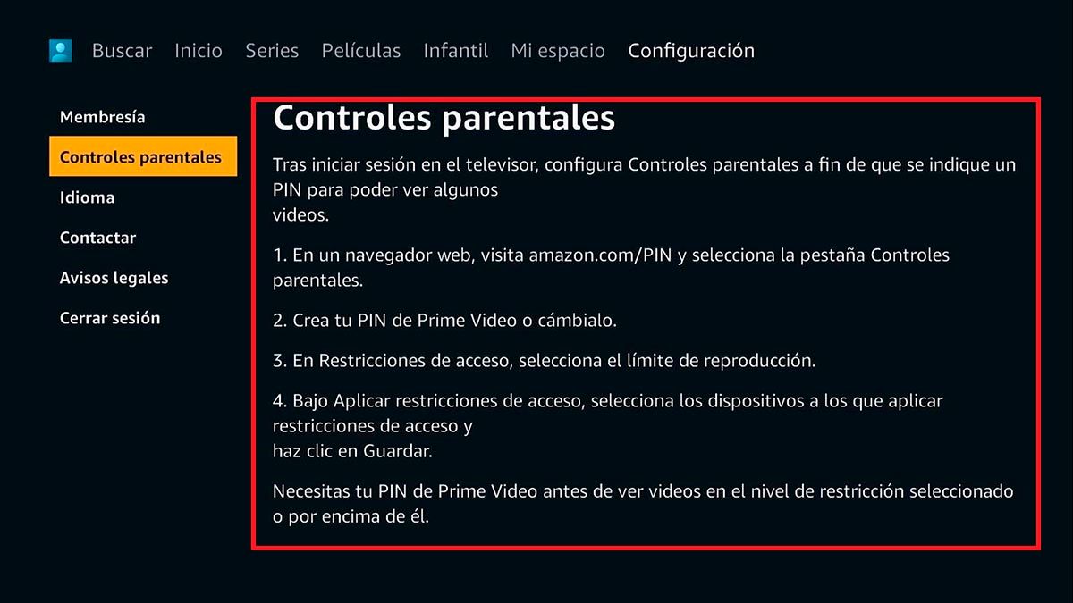 Poner PIN Amazon Prime Video Android TV