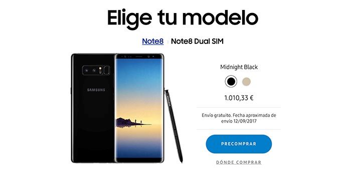 Precio Galaxy Note 8
