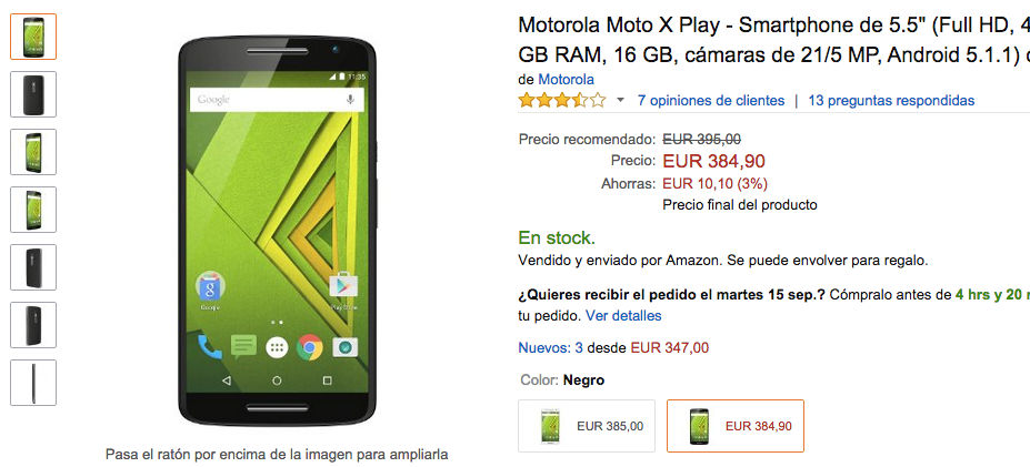 Precio y disponibilidad del Moto X Play en Europa