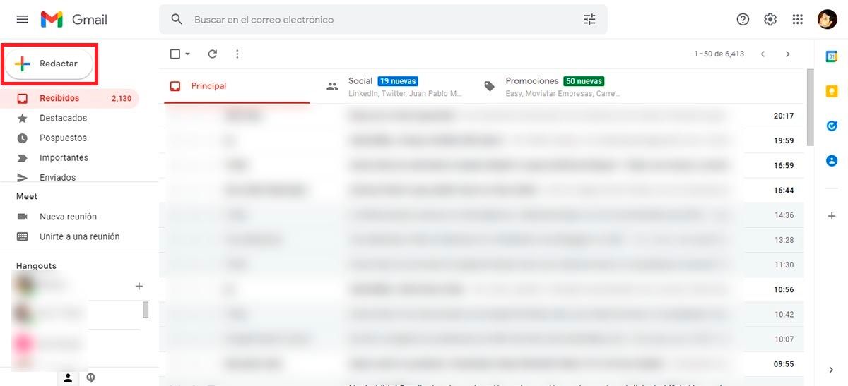Redactar email en Gmail