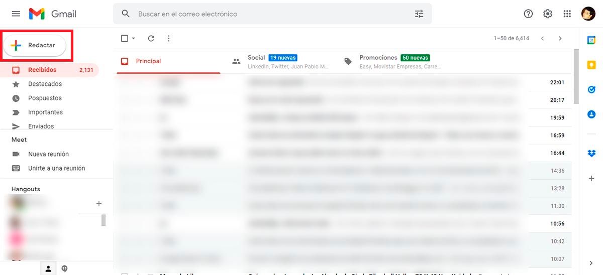 Redactar nuevo correo Gmail