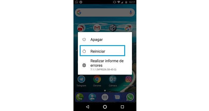 Reiniciar dispositivo Android