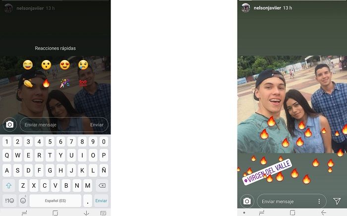 Responder historias con reacciones en Instagram