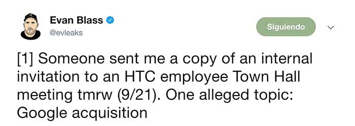 Rumor Google compra HTC
