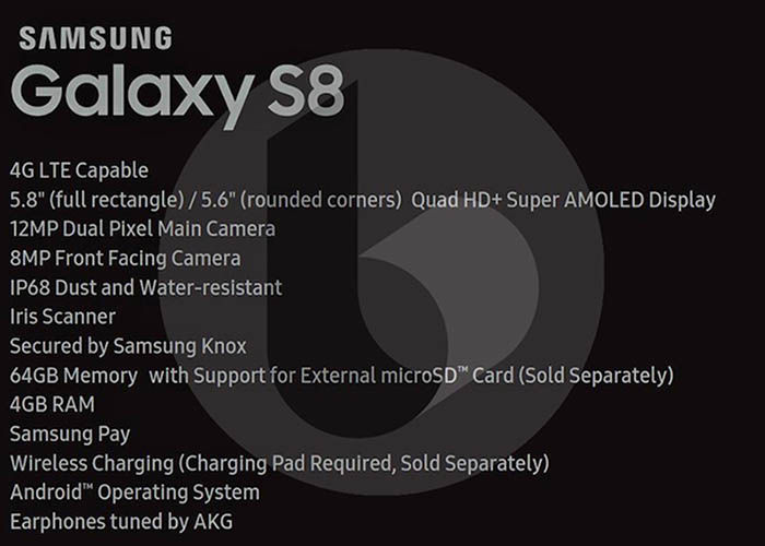 Samsung Galaxy S8 Especificaciones