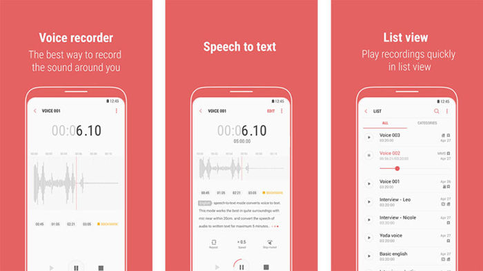 Samsung Voice Recorder para Android