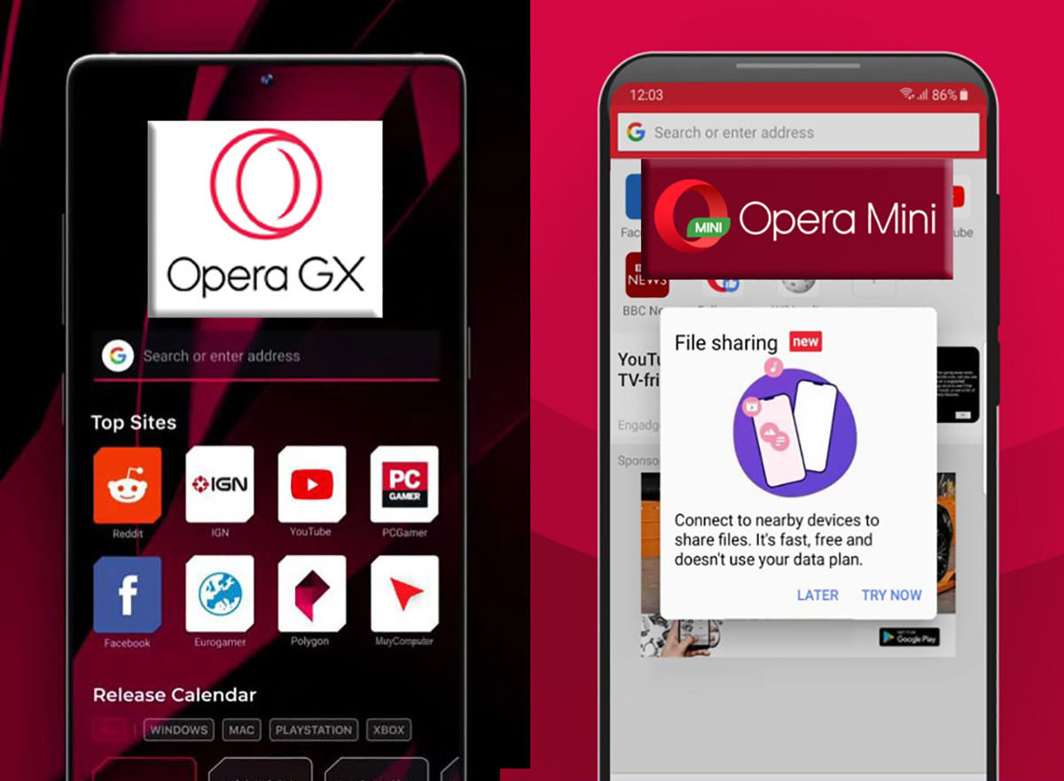 Se puede activar VPN gratis en Opera GX y Opera Mini