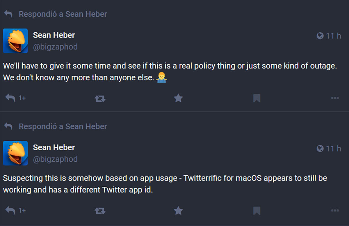 Seab Heber bloqueo twitterrific en Twitter