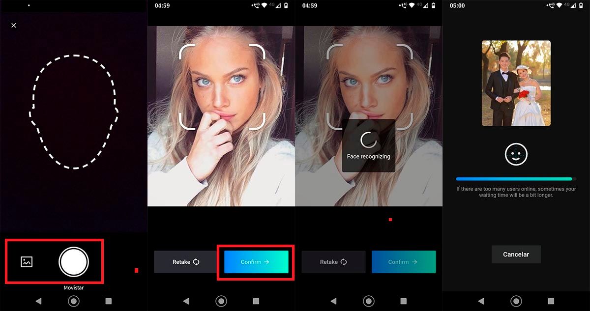 Selfie rostro FacePlay