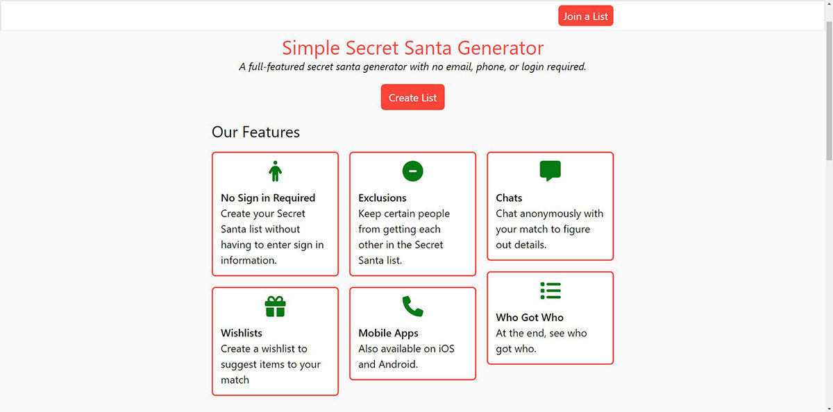 Simple Secret Santa Generator, la opción para crear tu lista para el amigo invisible sin tener que compartir datos sensibles