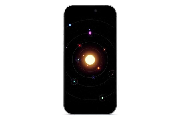 Sistema solar fondo de pantalla para iPhone 15