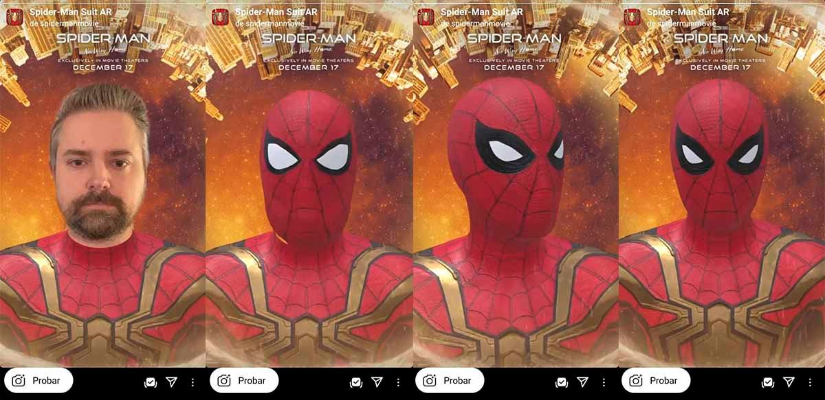 Spider-Man Suit AR filtro oficial No Way Home