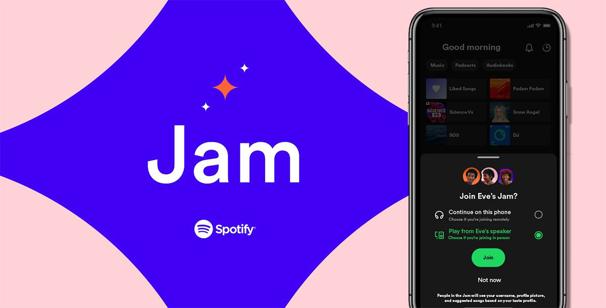 Spotify jam lista de reproducción colaborativa para fiestas