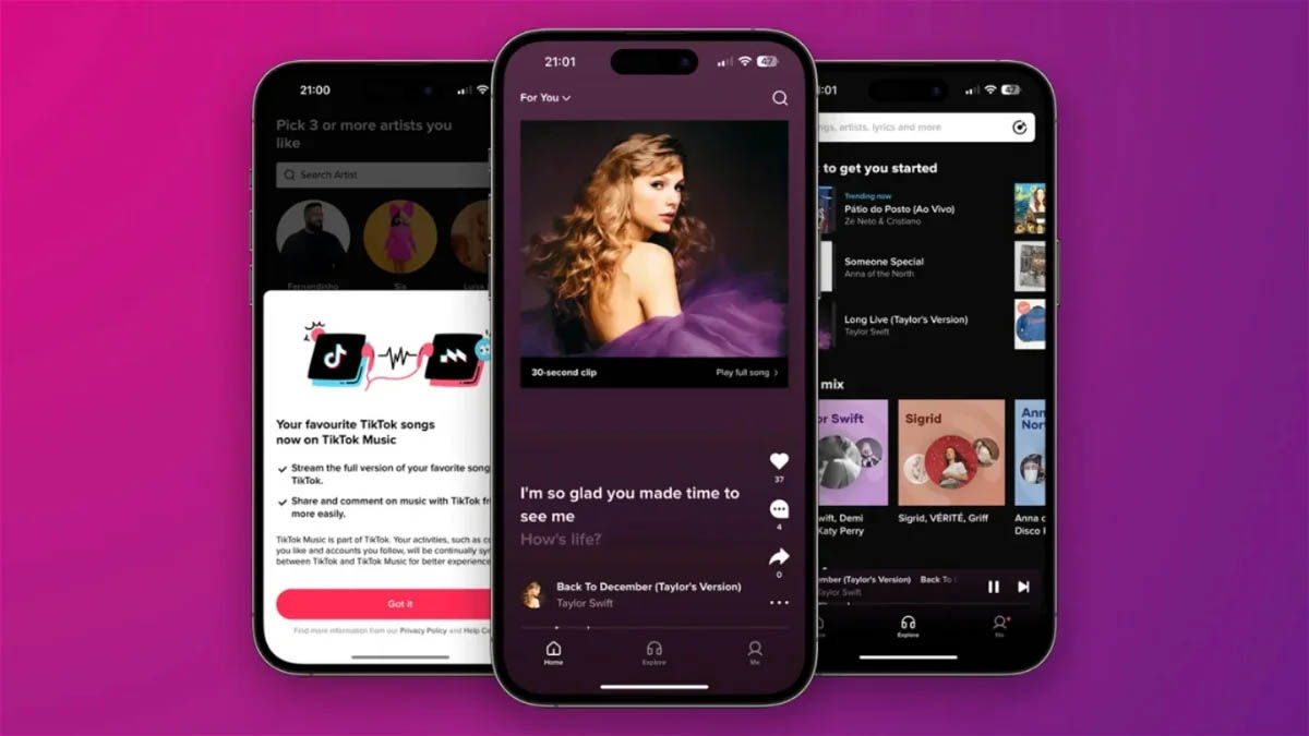 TIkTok music que ofrece novedades competencia spotify apple music