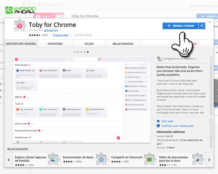 Toby extension Google Chrome